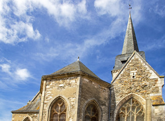 Fototapeta na wymiar Saint-Gilles-Croix-de-Vie. Clocher de l'église Saint Gilles. Vendée.