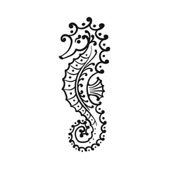 Seahorse silhouette, sketch for your design