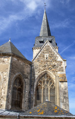 Fototapeta na wymiar Saint-Gilles-Croix-de-Vie. Clocher de l'église Saint Gilles. Vendée.