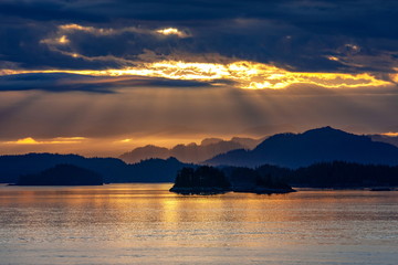 アラスカの夕日