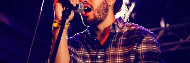 Male singer performing in nightclub
