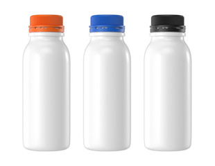 white plastic bottle isolated on white background, 3D rendering