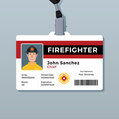 Fototapeta premium Firefighter ID badge template