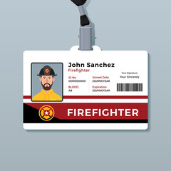 Fototapeta premium Firefighter ID Card Template