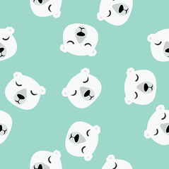 Lonely Polar bear sitting vector pattern