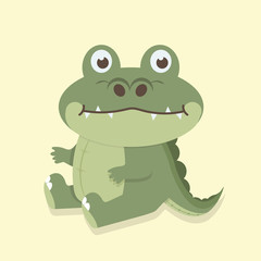 Nice crocodile cartoon vector
