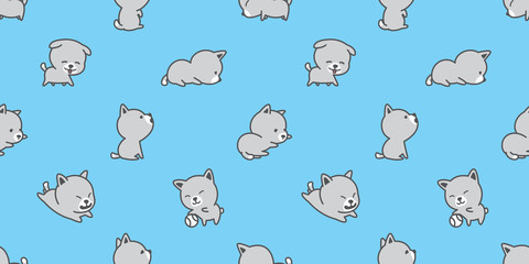 dog breed french bulldog puppy vector seamless pattern