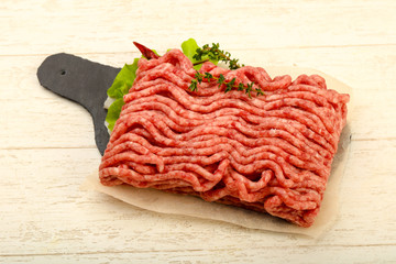 Raw minced beef meat