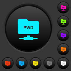 FTP print working directory dark push buttons with color icons