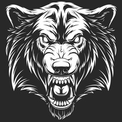 Obraz premium Głowa dzikiego wilka