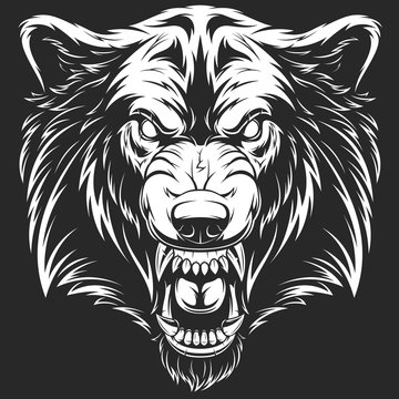 Head of the ferocious wolf