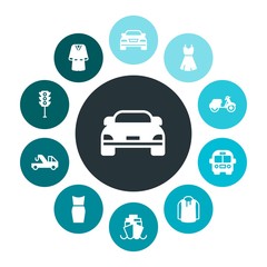 transports, industry, clothes Infographic Colorful fill Icons Set. Contains such Icons as  luxury,  sweater, ship,  elementary,  holiday,  xmas,  ocean, winter and more. Fully Editable. Pixel Perfect