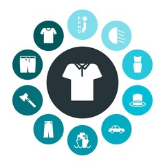 transports, industry, clothes Infographic Colorful fill Icons Set. Contains such Icons as  holiday, change,  wear,  fashion,  denim, hat,  beauty,  beautiful and more. Fully Editable. Pixel Perfect