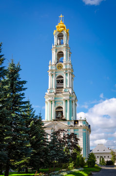 Bell tower at Holy Trinity Lavra in Russia