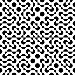 Vector Seamless Geometry Truchet Pattern