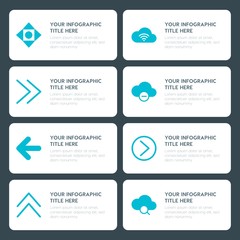 Flat cloud and networking, arrows, folder, cursors infographic timeline template for presentations, advertising, annual reports