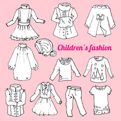 Children's fashion scetch clothes