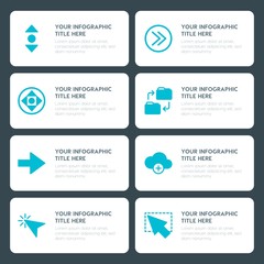 Flat cloud and networking, arrows, folder, cursors infographic timeline template for presentations, advertising, annual reports