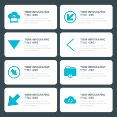 Flat cloud and networking, arrows, folder, cursors infographic timeline template for presentations, advertising, annual reports
