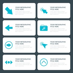 Flat cloud and networking, arrows, folder, cursors infographic timeline template for presentations, advertising, annual reports