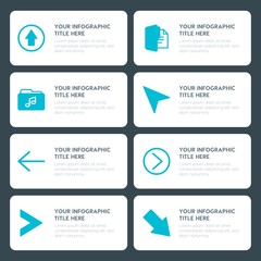 Flat cloud and networking, arrows, folder, cursors infographic timeline template for presentations, advertising, annual reports