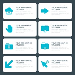 Flat cloud and networking, arrows, folder, cursors infographic timeline template for presentations, advertising, annual reports