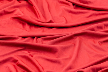 red fabric texture. crumpled fabric background and texture.selective focus.