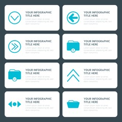 Flat cloud and networking, arrows, folder, cursors infographic timeline template for presentations, advertising, annual reports