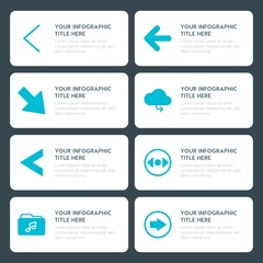 Flat cloud and networking, arrows, folder, cursors infographic timeline template for presentations, advertising, annual reports