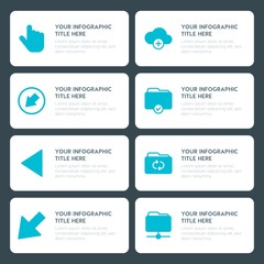 Flat cloud and networking, arrows, folder, cursors infographic timeline template for presentations, advertising, annual reports