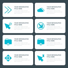 Flat cloud and networking, arrows, folder, cursors infographic timeline template for presentations, advertising, annual reports