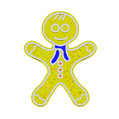 Gingerbread Man Isolated. Sweet Classic Christmas Cookie