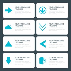 Flat cloud and networking, arrows, folder, cursors infographic timeline template for presentations, advertising, annual reports