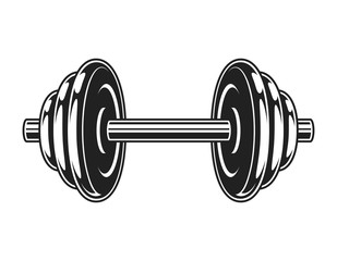 Vintage metal dumbbell icon