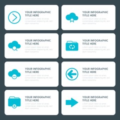 Flat cloud and networking, arrows, folder, cursors infographic timeline template for presentations, advertising, annual reports
