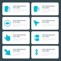 Flat cloud and networking, arrows, folder, cursors infographic timeline template for presentations, advertising, annual reports