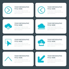Flat cloud and networking, arrows, folder, cursors infographic timeline template for presentations, advertising, annual reports