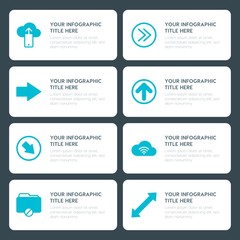 Flat cloud and networking, arrows, folder, cursors infographic timeline template for presentations, advertising, annual reports