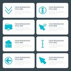 Flat cloud and networking, arrows, folder, cursors infographic timeline template for presentations, advertising, annual reports