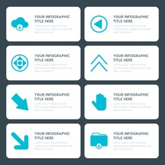 Flat cloud and networking, arrows, folder, cursors infographic timeline template for presentations, advertising, annual reports