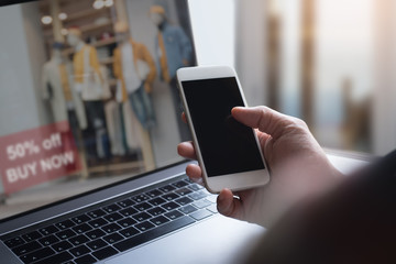 Man using smart phone