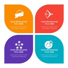 Flat food, hotel, sports, nature infographic timeline template with floral shape for presentations, advertising, annual reports