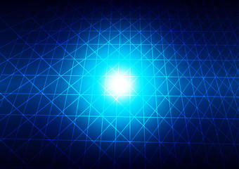 abstract grid with blue light background technology concept. illustration vector design.