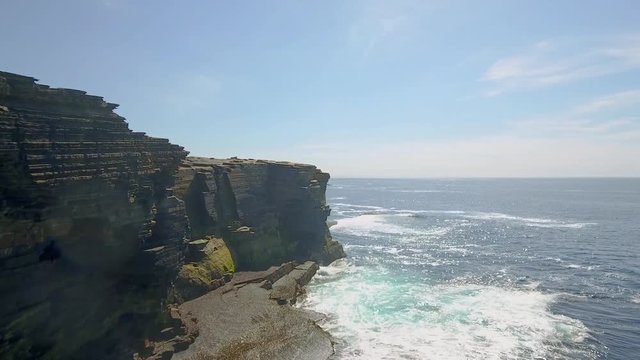 Stunning Drone footage over Yesnaby, Sandwick, on the west coast of Orkney Mainland, Scotland, south of Skara Brae. 