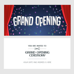 Grand opening vector banner, invitation