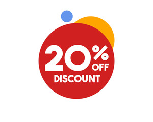 20 Discount Symbol Red Circle Design