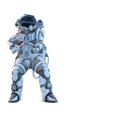Astronaut on white. Mixed media