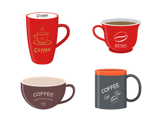 Vector illustration. Set of coffee cups.