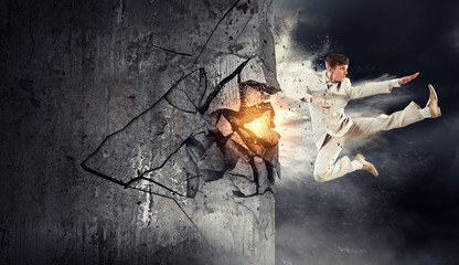 Breaking all the barriers. Mixed media