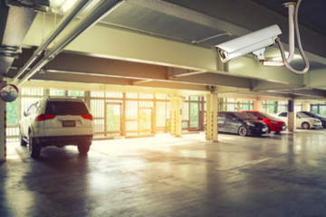 CCTV security camera installed for car park